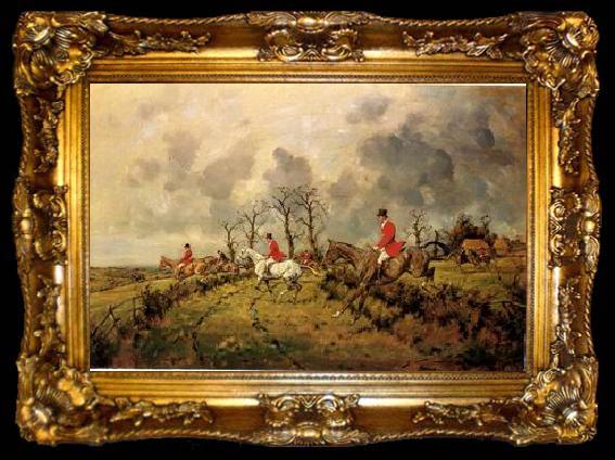 framed  unknow artist Classical hunting fox, Equestrian and Beautiful Horses, 213., ta009-2